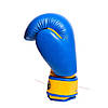 Рукавиці боксерські PowerPlay PP 3004 JR, Blue/Yellow 6 унцій, фото 3
