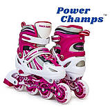 Дитячі роликові ковзани Power Champs Pink Рожевий (розмір 29-33), фото 8