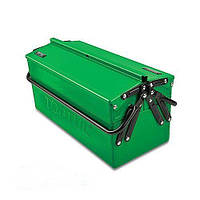 Металлический ящик для инструментов Toptul 3 секции зеленый З45x160x240 мм. 160802