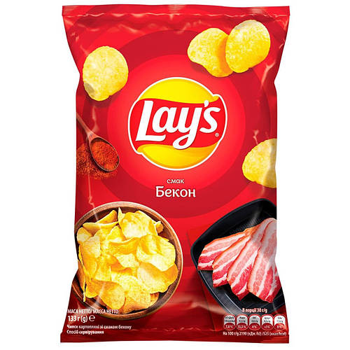 Купить Чипсы Лейс Lays Бекон 120г, цена 55 ₴ — Prom.ua (ID#1703361671)