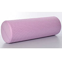 Массажный ролик для йоги, валик гладкий плоский EVA 45х15 см (MS 3231-1) Фиолетовый