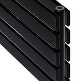 Горизонтальний дизайнерський радіатор опалення ARTTIDESIGN Livorno II G 5/340/1400/50 чорний матовий, фото 3