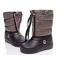 Чоботи піна зима дитячі чорні змійка спереду