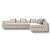 Великий кутовий диван у вітальню MeBelle LINEA-XL 3,2 м в класичному скандинавському стилі, рогожка, молочний, фото 4