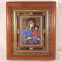 Ікона Анна свята праведна, лик 10х12 см, у коричневому дерев'яному кіоті з камінням