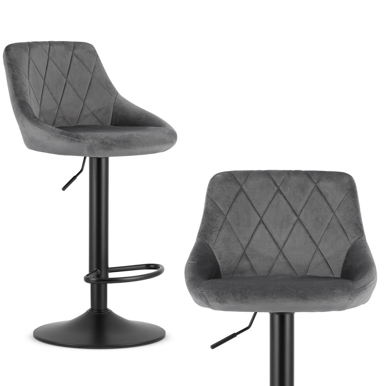 Стілець барний хокер LBT KAST велюр сірий (9561), фото 1