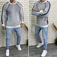 Стильный мужской свитер, ткань "Вязка" 46, 50 размер 46