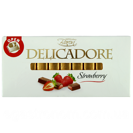 Шоколад молочний з полуницею Барон Делікадоре Baron Delicadore strawberry 200g 12шт/ящ (Код: 00-00012941), фото 1