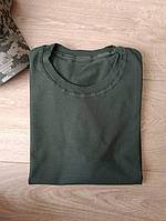 Футболки хакі футболка тактична військова олива під штани чоловіча 48 50 52 54 56 р зелена армійська бавовна