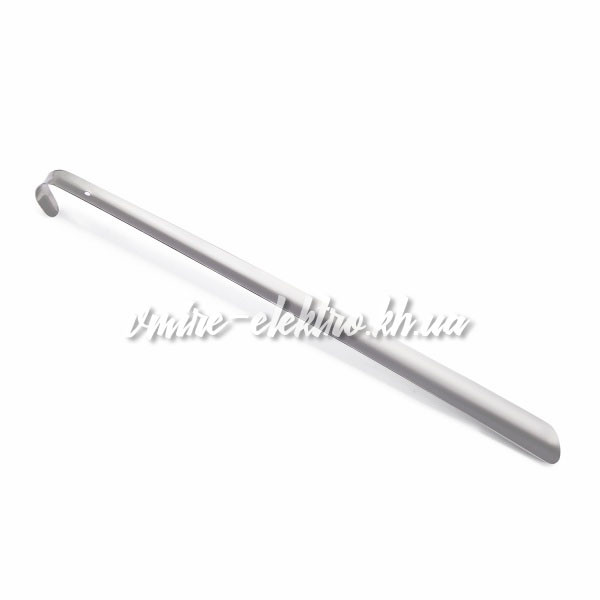 Рожок для взуття лакований з гачком 60 см, срібло, фото 1