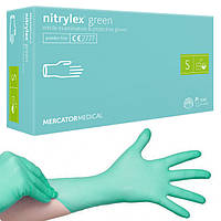 Нитриловые перчатки Nitrylex, плотность 3.5 г. - PF Green - Бирюзовые (100 шт) S (6-7)