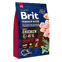 Сухой корм Brit Premium Senior L+XL для пожилых собак крупных и гигантских пород с курицей 3 КГ