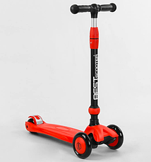 Самокат-велобіг 3в1 триколісний BS-71899 Best Scooter, 3 колеса PU зі світлом, червоний, фото 3