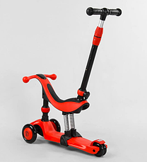 Самокат-велобіг 3в1 триколісний BS-71899 Best Scooter, 3 колеса PU зі світлом, червоний, фото 5