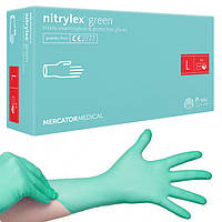 Нитриловые перчатки Nitrylex, плотность 3.5 г. - PF Green - Бирюзовые (100 шт) L (8-9)