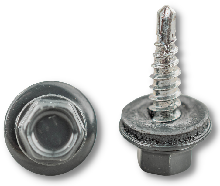 Саморіз 4,8х20 RAL 7016 для кріплення металевих листів внахлест GTO Gunnebo-Etanco (уп. 250 шт), фото 1