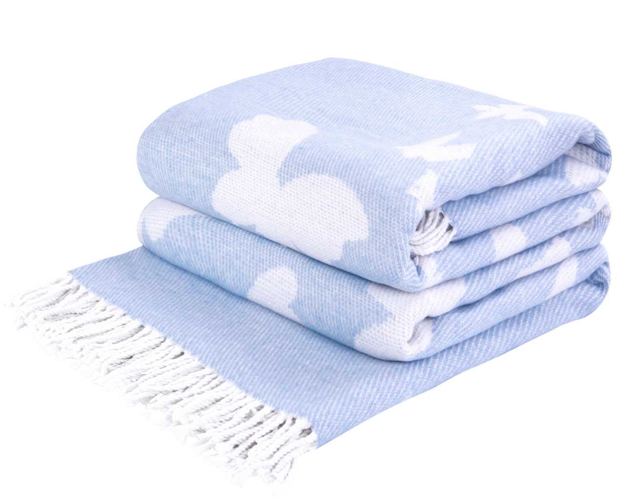 Плед бавовняний Метелик блакитний Love You 140 x 200 см