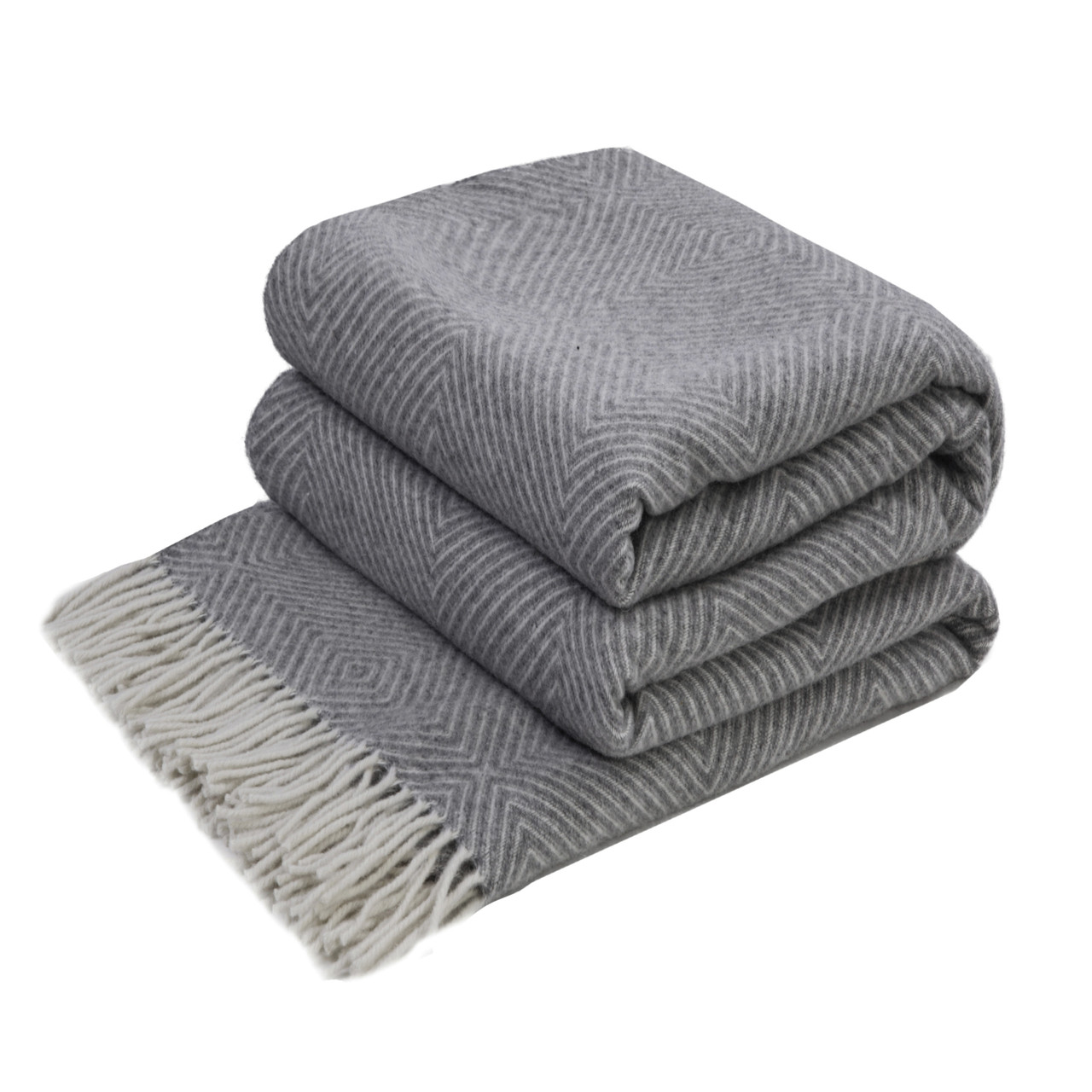 Плед Мериносовый РОМБ серый Love You 140 x 200 см