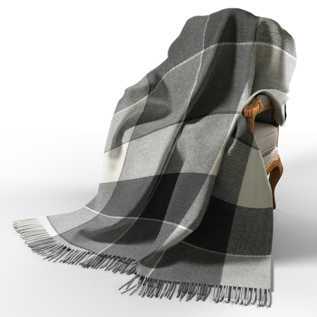 Плед вовняний Ельф біло-сір.сір Love You 140 x 200 см