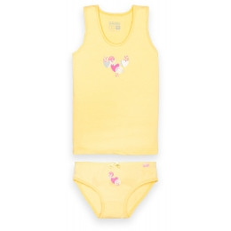 Комплект білизни дитячий бавовняний для дівчинки GABBI KTD-21-2 Жовтий на зріст 104 (13160)
