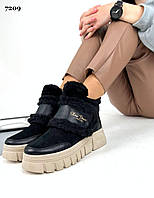 36 размер Зимние черные ботинки натуральная замша зима
