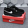 Чоловічі зимові кросівки Nike Air Force Low Black Winter Чорні Взуття Найк Аир Форс Лов натуральний замш з хутром утеплені, фото 5