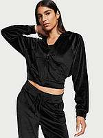 Спортивный велюровый костюм Velour Full-Zip Pure Black Graphic Victoria's Secret M из США