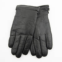 Мужские кожаные зимние перчатки из натуральной кожи на цигейке (натуральный мех) (22-M28-2) 20-21см