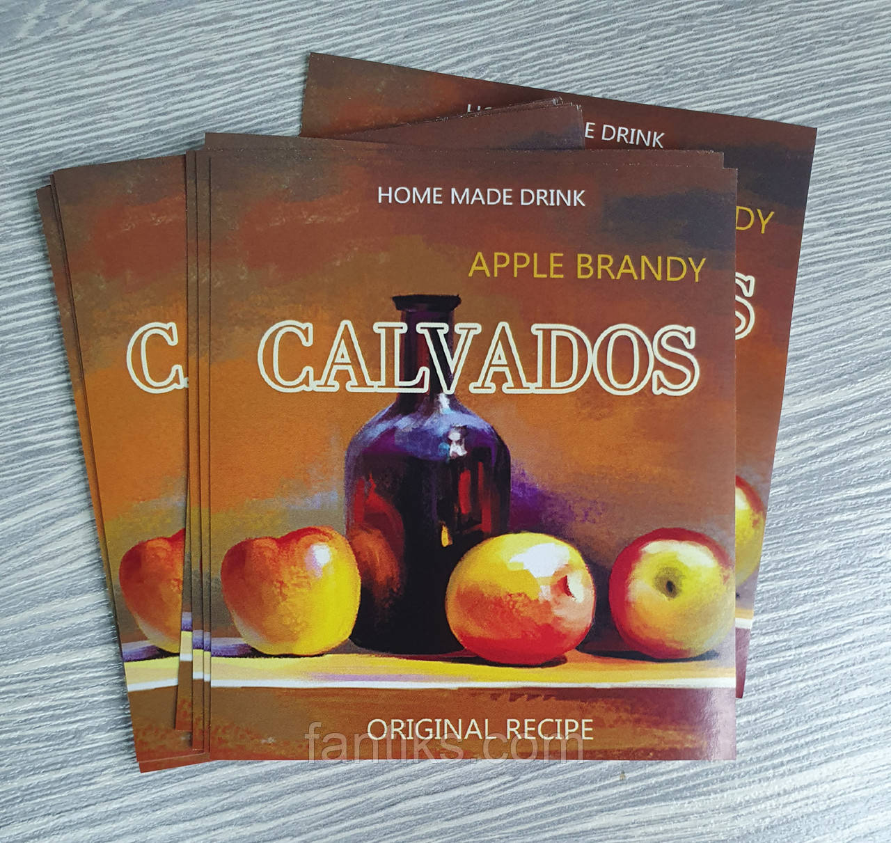 CALVADOS -наклейка сувенірна на пляшку кальвадосу