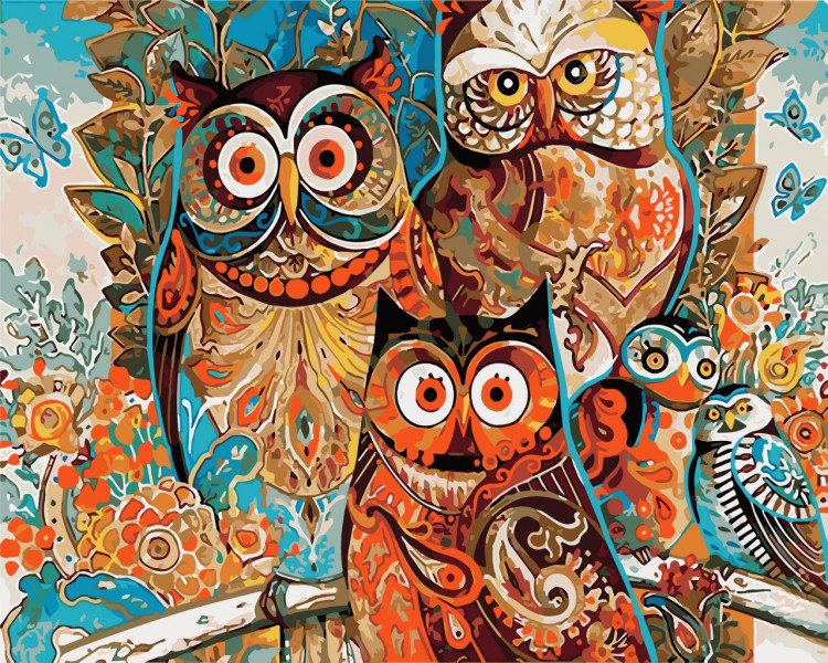Картина за номерами Яскраві сови 40*50 см ArtCraft 11603-AC