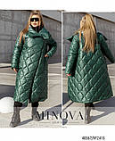 Стильне жіноче стьобане пальто №2415 зелений, фото 2