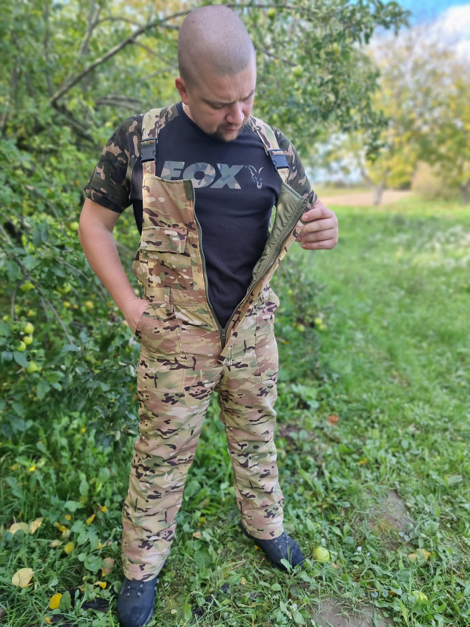Зимовий комбінезон на флісі мультикам, теплий чоловічий комбінезон мультикам 48-50р.