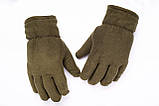 Рукавички флісові подвійні зимові олива ВСУ, фото 2
