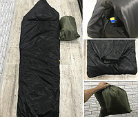 Спальный мешок тактический теплый спальный с чехлом, туристический зимний с наполнителем, черный, GP4
