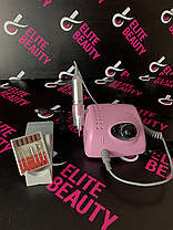 Рожевий фрезер для манікюру 65 Вт, 35 000об., фото 2