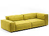 Модульний диван лофт прямий розкладний MeBelle MODE-XL 3,4 м у вітальню, жовтий гірчичний еко-шкіра, рогожка, фото 8