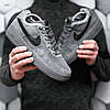 Чоловічі зимові кросівки Nike Air Force Low Dark Grey (Темно сірі) Взуття Найк Аир Форс Лов натуральний замш з хутром утеплені, фото 6