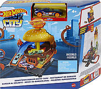 Трек Хот Вилс Сити Автокафе Бургер Hot Wheels City Burger Drive-Thru Mattel HDR26