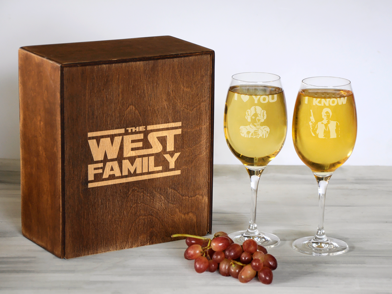 Парні винні келихи з лазерним гравіюванням "Зоряні війни" 360 мл GT-0010, фото 1