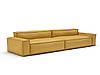 Модульний диван лофт прямий розкладний MeBelle MODE-XL 3,4 м у вітальню, жовтий гірчичний еко-шкіра, рогожка, фото 2