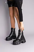 Женские зимние ботинки ShoesBand Черные натуральные кожаные наплак на высокой подошве 40 (26 см) (S67141-1з)