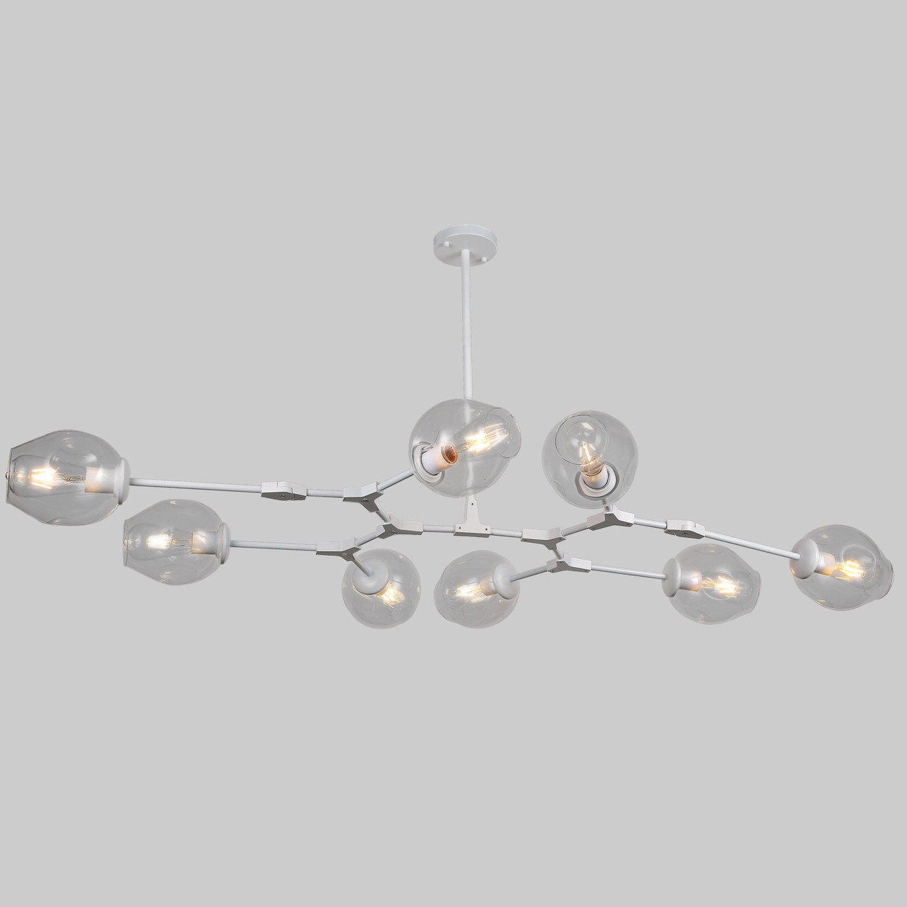 Біла люстра на 8 молекул Molecule (52-L7731-8 WH+CL)