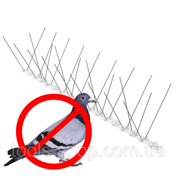 Ефект 100% Шипи від птахів антиприсадні Ekochron, 0,5 м від голубів, горобців, граків, сорок, фото 1
