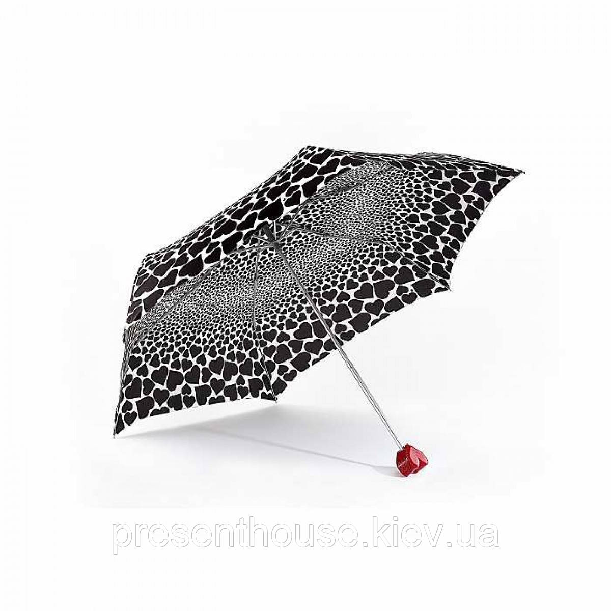 Парасолька жіноча Fulton L926 Curio-2 UV Falling Hearts (Падаючі серця)