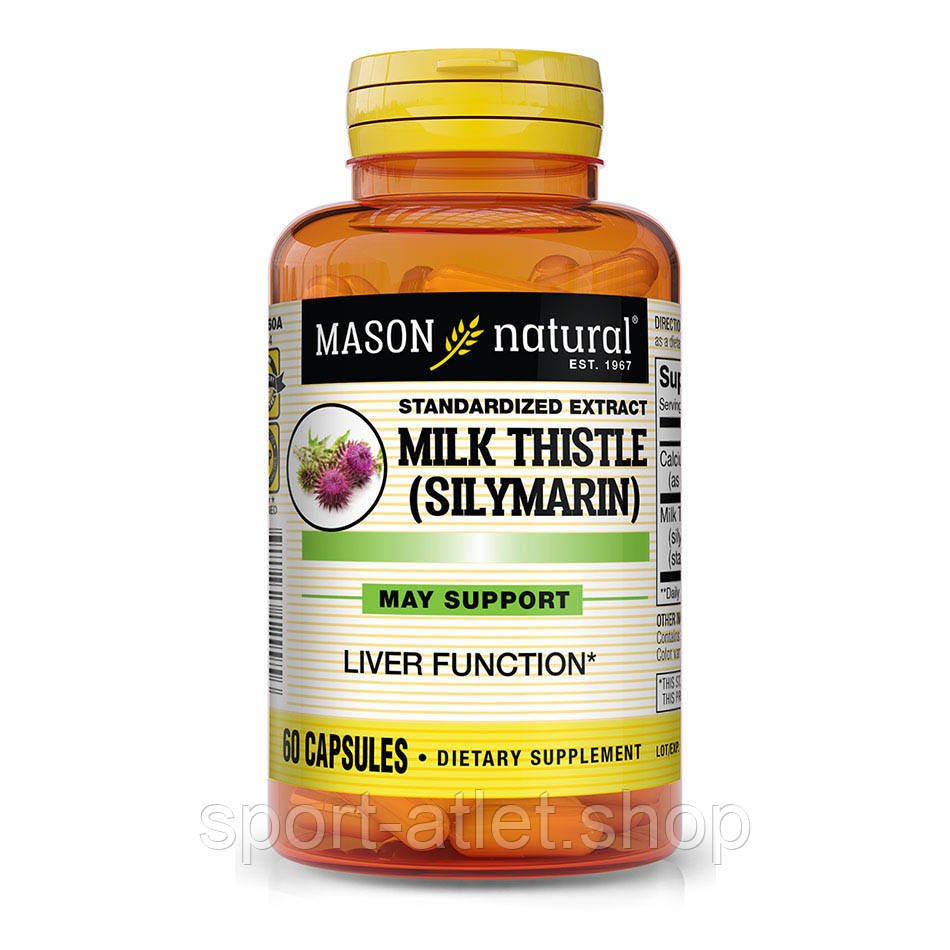 Натуральна добавка Mason Natural Milk Thistle (Silymarin) Standardized Extract, 60 капсул, фото 1