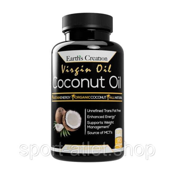 Натуральна добавка Earth's Creation Coconut Oil 1000 mg, 90 капсул, фото 1