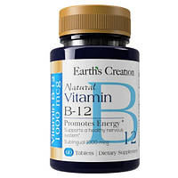 Витамины и минералы Earth's Creation Vitamin B12 1000 mcg Sublingual, 60 таблеток