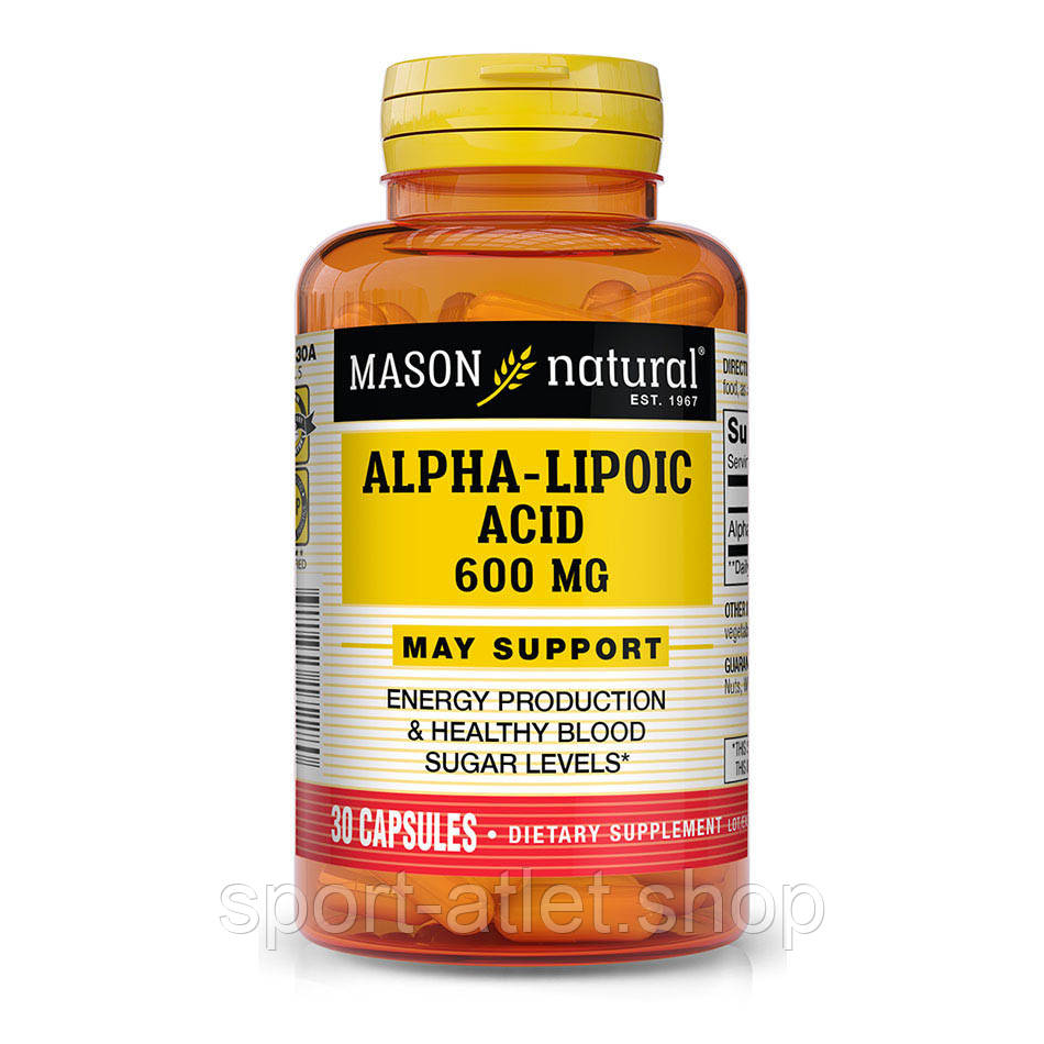 Натуральна добавка Mason Natural Alpha-Lipoic Acid 600 mg, 30 капсул, фото 1