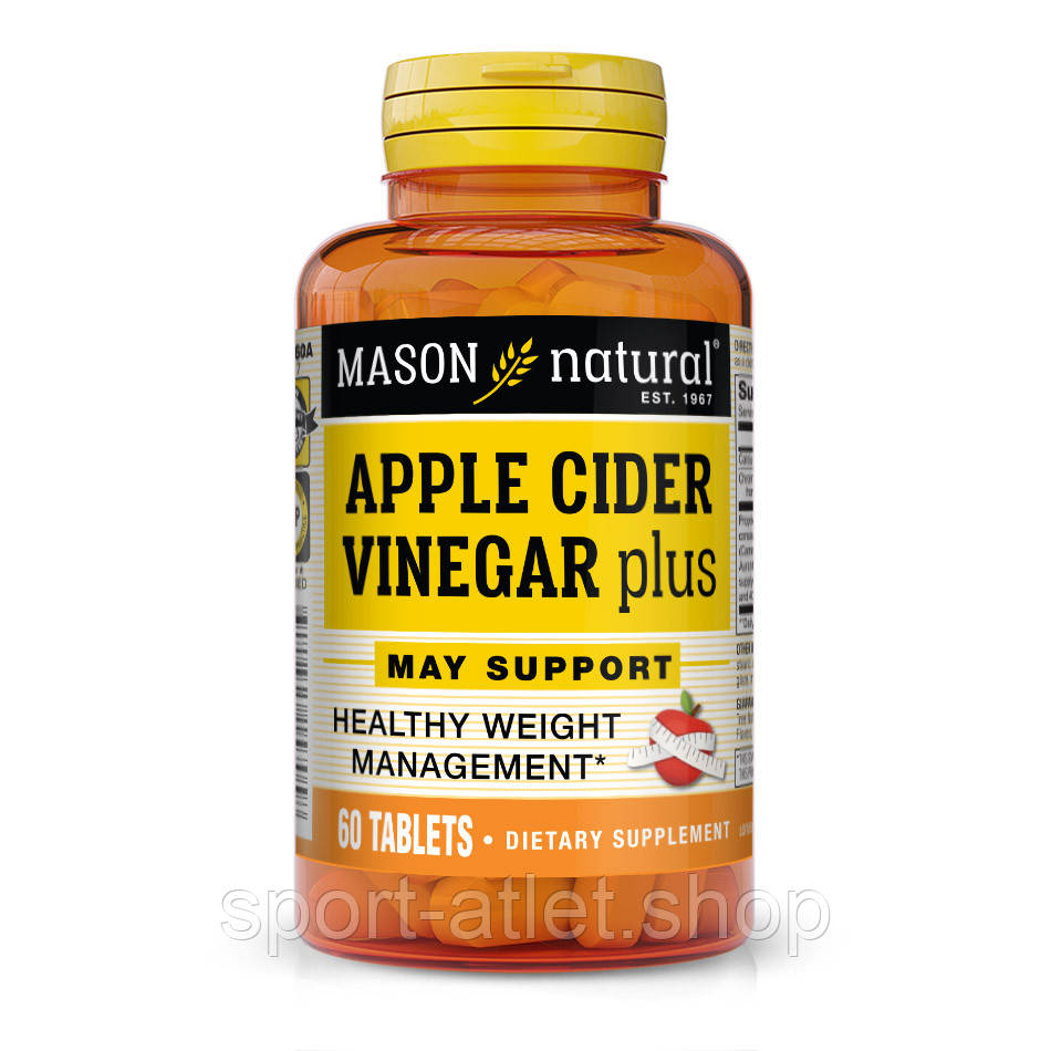 Натуральна добавка Mason Natural Apple Cider Vinegar Plus, 60 таблеток, фото 1