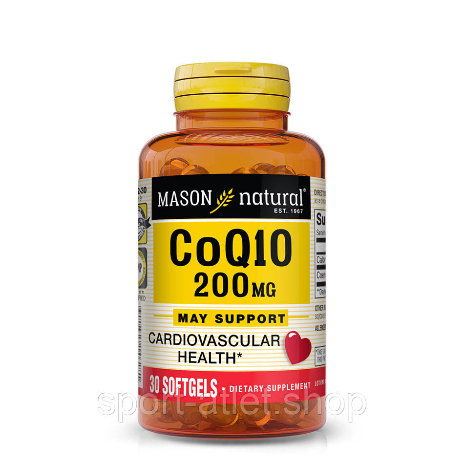 Натуральна добавка Mason Natural Co Q10 200 mg, 30 капсул, фото 1